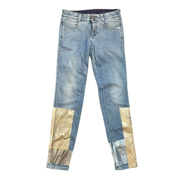 Stella McCartney Denim - Stella McCartney Gold Skinny Ankle Grazer Skinny Jeans